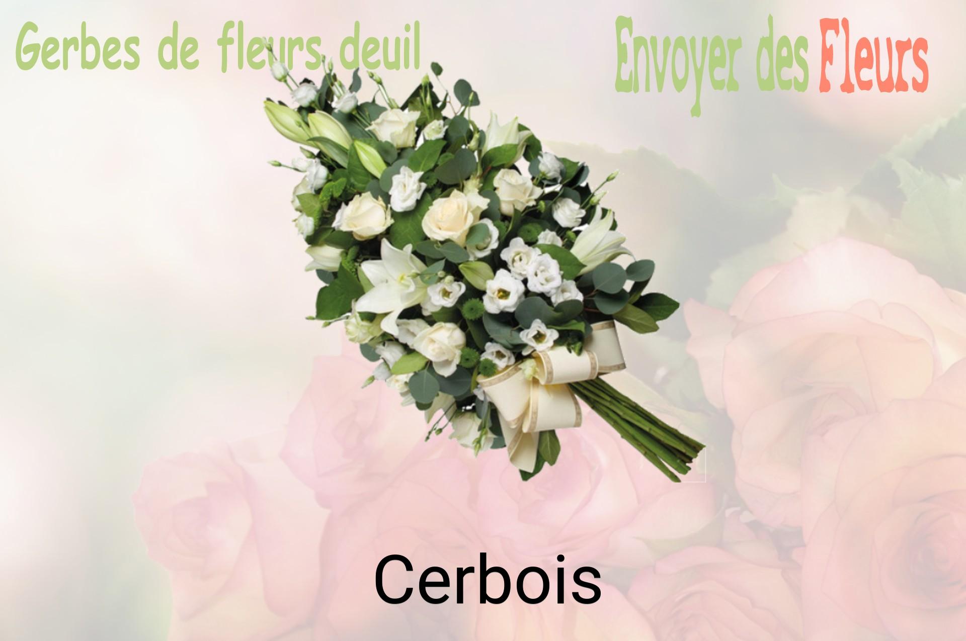Gerbe de fleurs de deuil livrée à Cerbois